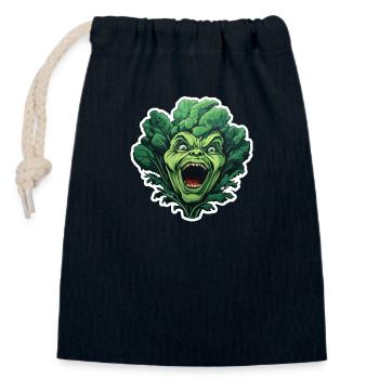 Spinach Monster - Closable cotton gift bag (14x20cm) - navy - Front