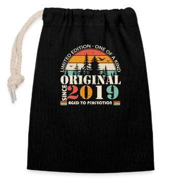 2019: Vintage Legend for the 5th Anniversary - Closable cotton gift bag (14x20cm) - black - Front