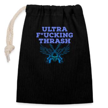 Ultra Fucking Thrash bleu - Sac cadeau en coton avec cordon (14 x 20 cm) - noir - Devant