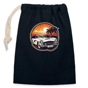 Oldtimer Sonnenuntergang - Verschließbarer Geschenkbeutel aus Baumwolle (14x20cm) - Navy - Vorne