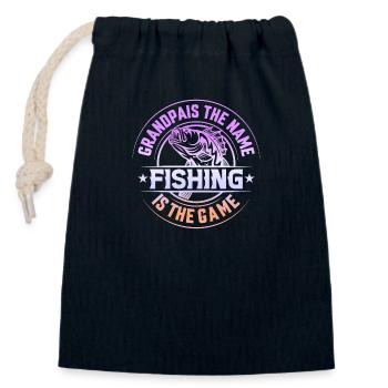 fisch, fisch, angeln, see, meer, angeln, fauna, exotisch - Verschließbarer Geschenkbeutel aus Baumwolle (14x20cm) - Navy - Vorne