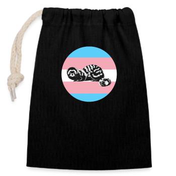 Furets pour les droits des trans - Sac cadeau en coton avec cordon (14 x 20 cm) - noir - Devant