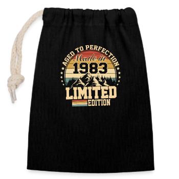 1983 Birthday 1983 Born in 1983 Birthday - Closable cotton gift bag (14x20cm) - black - Front