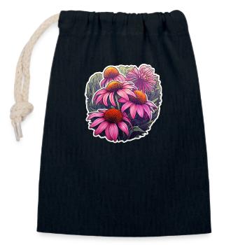 Echinaceapflanze 5 Blüten - Verschließbarer Geschenkbeutel aus Baumwolle (14x20cm) - Navy - Vorne