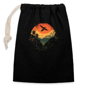 hummingbird, bird, nature, animals, wilderness, nectar - Closable cotton gift bag (14x20cm) - black - Front