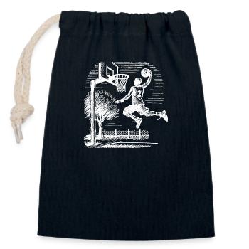 Dunk de basketteur - Sac cadeau en coton avec cordon (14 x 20 cm) - bleu marine - Devant