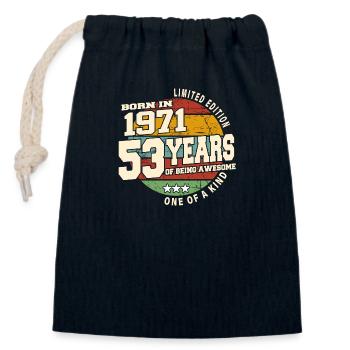 1971 Vintage Retro Classic 53 Years - Closable cotton gift bag (14x20cm) - navy - Front