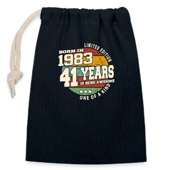 1983 Vintage Retro Classic 41 Years - Closable cotton gift bag (14x20cm) - navy - Front