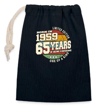 1959 Vintage Retro Classic 65 Years - Closable cotton gift bag (14x20cm) - navy - Front