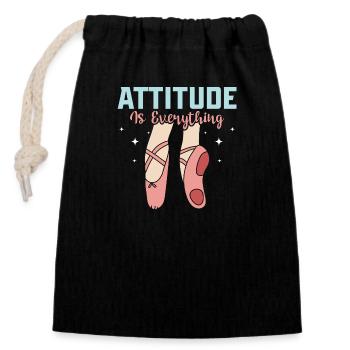L’attitude est tout dans la danse classique - Sac cadeau en coton avec cordon (14 x 20 cm) - noir - Devant