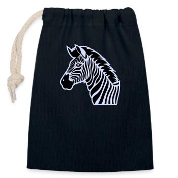 zebra - Verschließbarer Geschenkbeutel aus Baumwolle (14x20cm) - Navy - Vorne