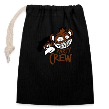 Monkey Party Crew Les Monkeys célèbrent l’équipe en disant - Sac cadeau en coton avec cordon (14 x 20 cm) - noir - Devant