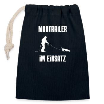 Mantrailer im Einsatz - Verschließbarer Geschenkbeutel aus Baumwolle (14x20cm) - Navy - Vorne