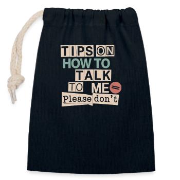 Silent and introverted - Closable cotton gift bag (14x20cm) - navy - Front