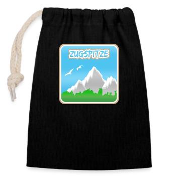 Mountaineering Zugspitze - Closable cotton gift bag (14x20cm) - black - Front