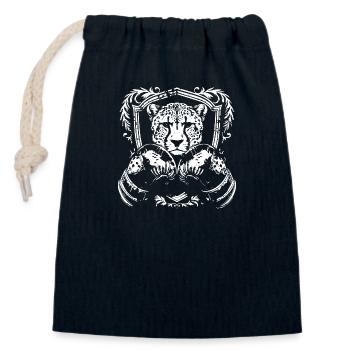 Cheetah Boxer Martial Arts MMA - Closable cotton gift bag (14x20cm) - navy - Front