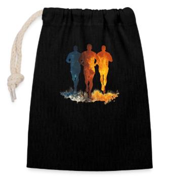 Perfect gift for endurance athletes - Closable cotton gift bag (14x20cm) - black - Front