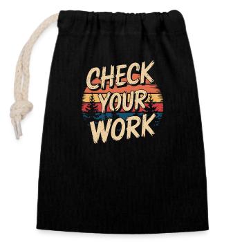 ematik with humor - Closable cotton gift bag (14x20cm) - black - Front