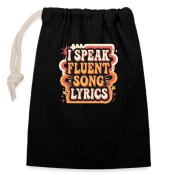 I Speak Fluent Song Lyrics 8 - Verschließbarer Geschenkbeutel aus Baumwolle (14x20cm) - Schwarz - Vorne