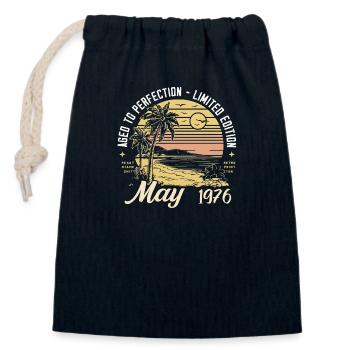 Legendary since May 1976, May 1976 - Closable cotton gift bag (14x20cm) - navy - Front