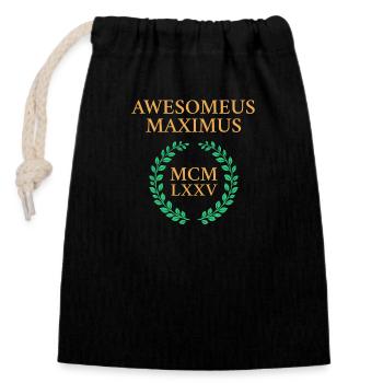 AWESOMEUS MAXIMUS MCMLXXV 1975 - Verschließbarer Geschenkbeutel aus Baumwolle (14x20cm) - Schwarz - Vorne