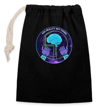 404 Error - Closable cotton gift bag (14x20cm) - black - Front