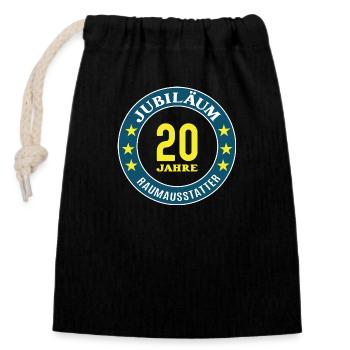 Raumausstatter Jubiläum 20 Jahre 20 jähriges Jubi - Verschließbarer Geschenkbeutel aus Baumwolle (14x20cm) - Schwarz - Vorne