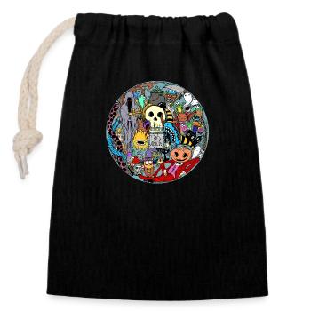 Halloween T-Shirt - Verschließbarer Geschenkbeutel aus Baumwolle (14x20cm) - Schwarz - Vorne