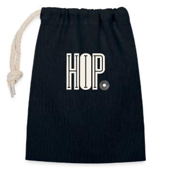 hip hop - Sac cadeau en coton avec cordon (14 x 20 cm) - bleu marine - Devant