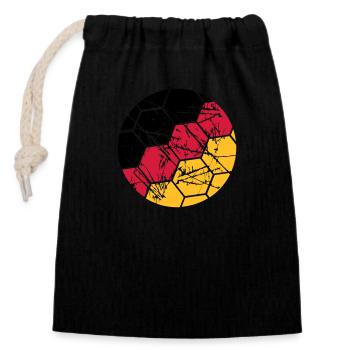 Germany Football German Fan Scratches Ball Cracks - Closable cotton gift bag (14x20cm) - black - Front