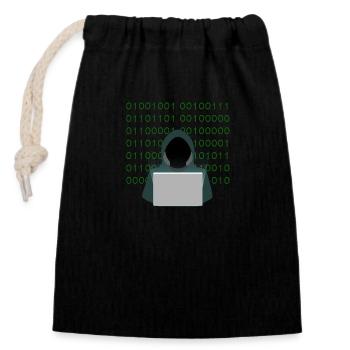 Hacker - Verschließbarer Geschenkbeutel aus Baumwolle (14x20cm) - Schwarz - Vorne