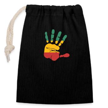reggae - Closable cotton gift bag (14x20cm) - black - Front