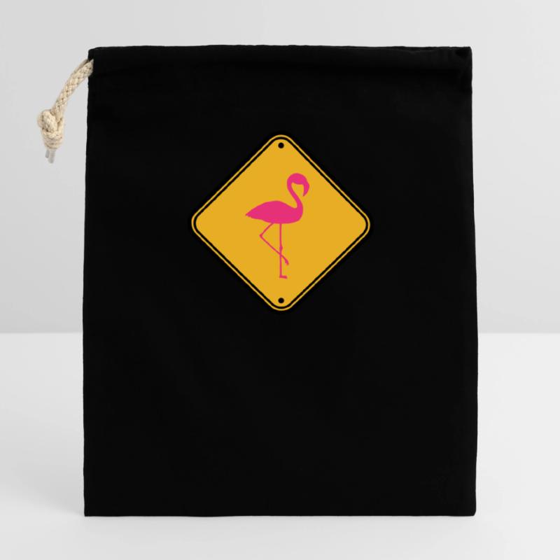 warning note caution caution shield danger fla Closable cotton gift bag (14x20cm)