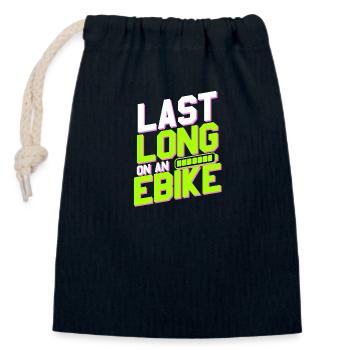 Last long on an ebike - Verschließbarer Geschenkbeutel aus Baumwolle (14x20cm) - Navy - Vorne