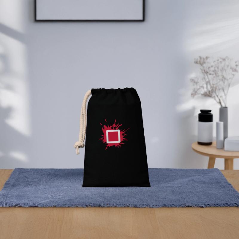 square drop X triangle icons controller game Closable cotton gift bag (14x20cm)