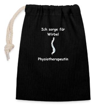 Physiotherapeutin, Ich sorge für Wirbel , doktor - Verschließbarer Geschenkbeutel aus Baumwolle (14x20cm) - Schwarz - Vorne