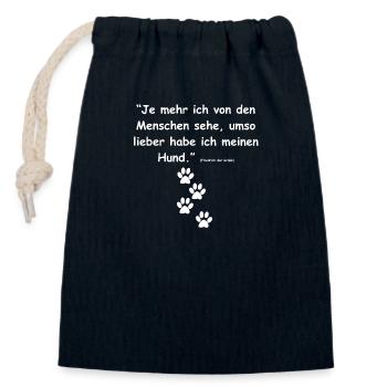 ... I prefer my dog all the more. Saying dog - Closable cotton gift bag (14x20cm) - navy - Front