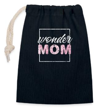 Mother's Day - Closable cotton gift bag (14x20cm) - navy - Front