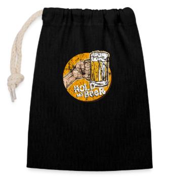 alcool - Sac cadeau en coton avec cordon (14 x 20 cm) - noir - Devant