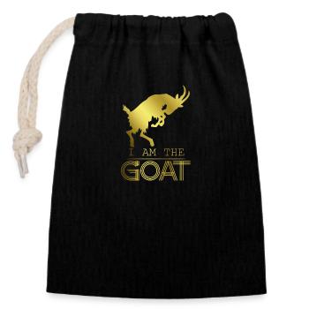 Goat | Greatest of all time goat buck | gift - Closable cotton gift bag (14x20cm) - black - Front
