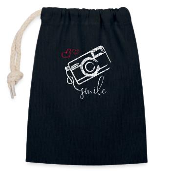 Photographer Camera Occupation Gift Idea - Closable cotton gift bag (14x20cm) - navy - Front