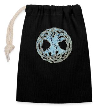 life tree e 55 - Closable cotton gift bag (14x20cm) - black - Front