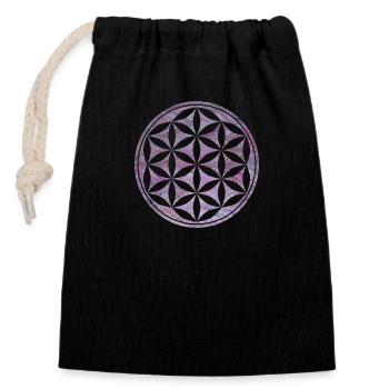flower of life e 62 - Closable cotton gift bag (14x20cm) - black - Front