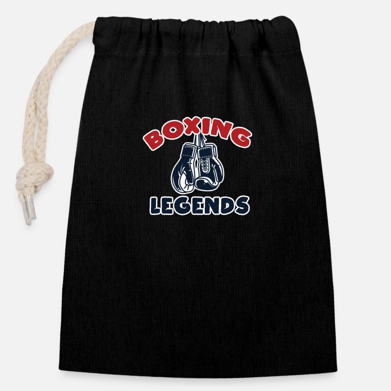 Boxen Kampfsport Handschuhe Geschenkidee - Verschließbarer Geschenkbeutel aus Baumwolle (14x20cm) - Schwarz