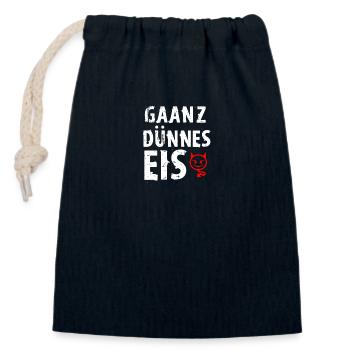 ganz dünnes Eis - Verschließbarer Geschenkbeutel aus Baumwolle (14x20cm) - Navy - Vorne