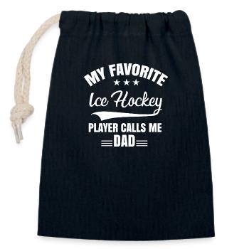 My favorite Ice Hockey Player Dad Gift Icehockey - Verschließbarer Geschenkbeutel aus Baumwolle (14x20cm) - Navy - Vorne