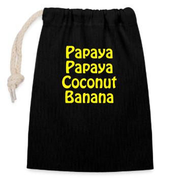 papaya - Verschließbarer Geschenkbeutel aus Baumwolle (14x20cm) - Schwarz - Vorne
