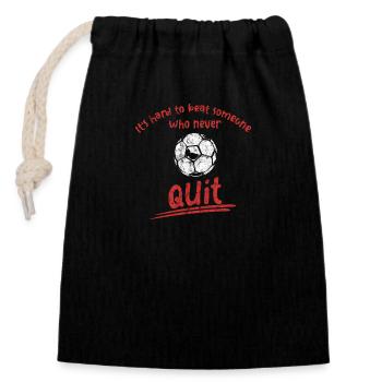 Football - Sac cadeau en coton avec cordon (14 x 20 cm) - noir - Devant