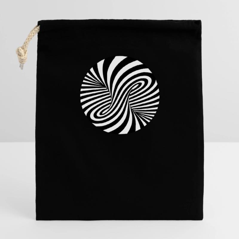 Optical illusion pattern shapes geometry gift Closable cotton gift bag (14x20cm)