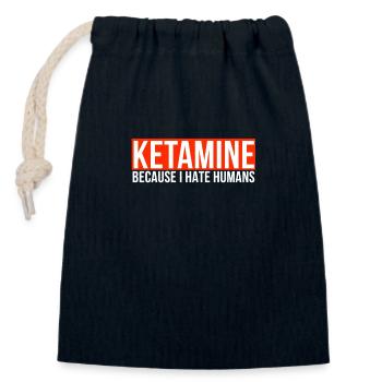 Ketamin Keta Techno Droge Druffie Geschenkidee - Verschließbarer Geschenkbeutel aus Baumwolle (14x20cm) - Navy - Vorne